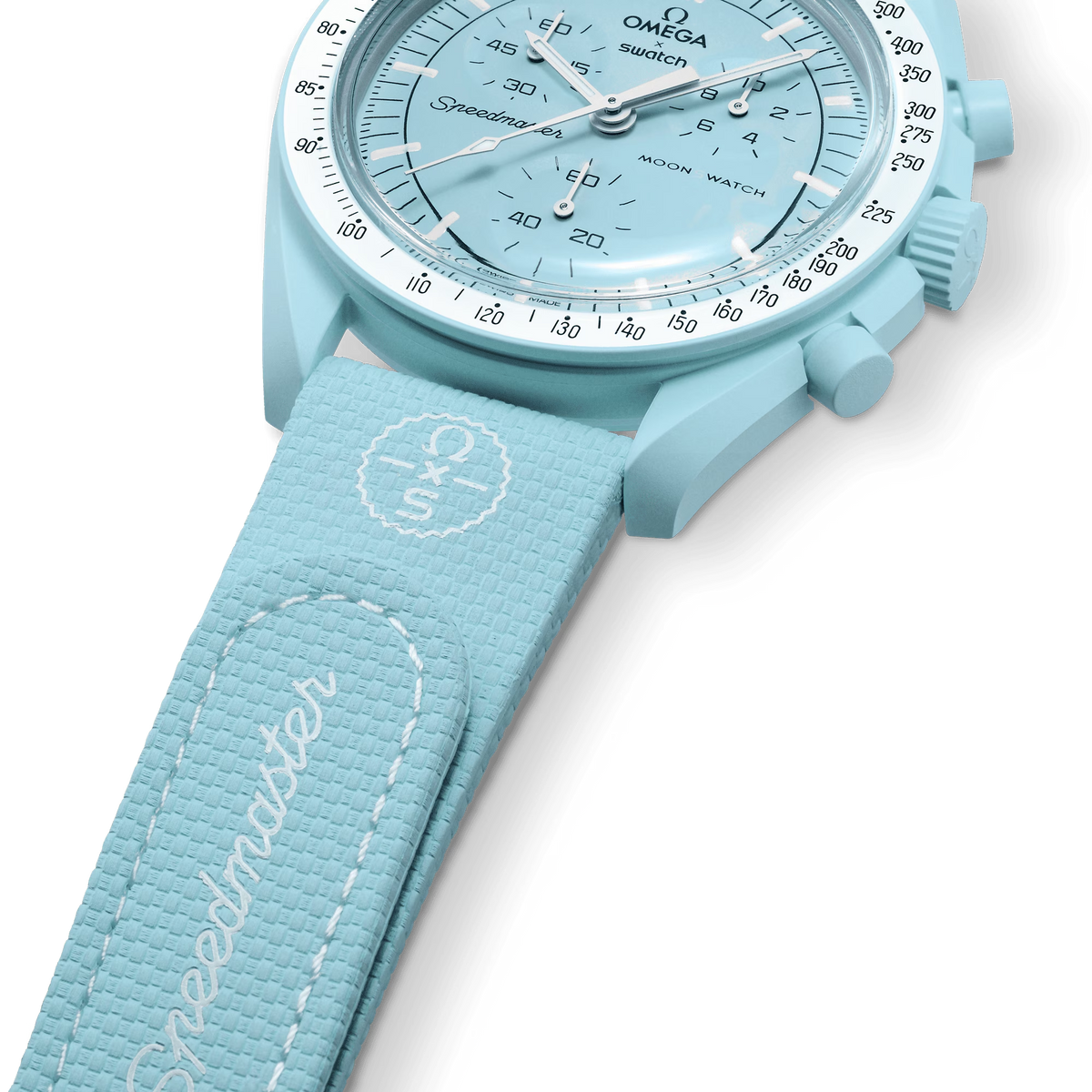 MOONSWATCH LIGHT BLUE/WHITE RUBBER