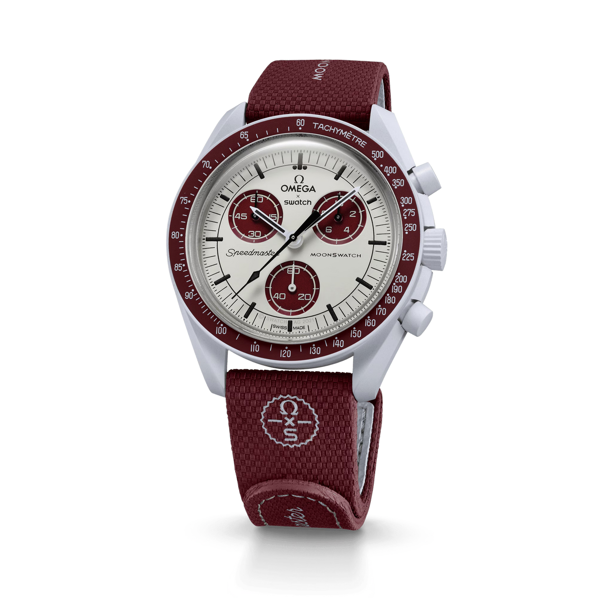 MOONSWATCH BORDEAUX/LIGHT GREY RUBBER